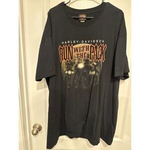 Harley-Davidson Run With The Pack Graphic T-Shirt Black 2X 2010 Biker Tee